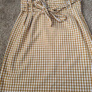 Gingham orange women's skirt